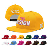 Custom Yellow Navy-White 3D Puff Embroidery Flat Embroidery Casual Sport Baseball Cap