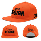 Custom Orange-White 3D Puff Embroidery Flat Embroidery Casual Sport Baseball Cap