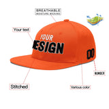 Custom Orange-White 3D Puff Embroidery Flat Embroidery Casual Sport Baseball Cap