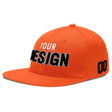 Custom Orange-White 3D Puff Embroidery Flat Embroidery Casual Sport Baseball Cap