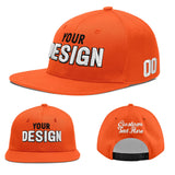 Custom Orange-White 3D Puff Embroidery Flat Embroidery Casual Sport Baseball Cap