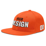 Custom Orange-White 3D Puff Embroidery Flat Embroidery Casual Sport Baseball Cap