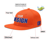 Custom Orange-White 3D Puff Embroidery Flat Embroidery Casual Sport Baseball Cap