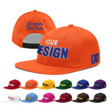 Custom Orange-White 3D Puff Embroidery Flat Embroidery Casual Sport Baseball Cap