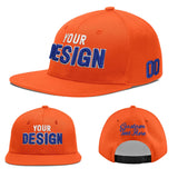 Custom Orange-White 3D Puff Embroidery Flat Embroidery Casual Sport Baseball Cap