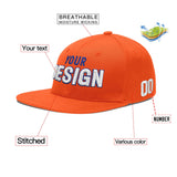 Custom Orange-White 3D Puff Embroidery Flat Embroidery Casual Sport Baseball Cap