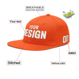 Custom Orange-White 3D Puff Embroidery Flat Embroidery Casual Sport Baseball Cap