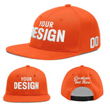 Custom Orange-White 3D Puff Embroidery Flat Embroidery Casual Sport Baseball Cap