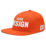 Custom Orange-White 3D Puff Embroidery Flat Embroidery Casual Sport Baseball Cap