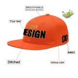 Custom Orange-White 3D Puff Embroidery Flat Embroidery Casual Sport Baseball Cap