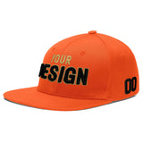 Custom Orange-White 3D Puff Embroidery Flat Embroidery Casual Sport Baseball Cap