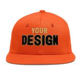 Custom Orange-White 3D Puff Embroidery Flat Embroidery Casual Sport Baseball Cap