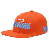 Custom Orange-White 3D Puff Embroidery Flat Embroidery Casual Sport Baseball Cap