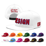 Custom White Pink 3D Puff Embroidery Flat Embroidery Casual Sport Baseball Cap