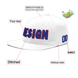 Custom White Pink 3D Puff Embroidery Flat Embroidery Casual Sport Baseball Cap