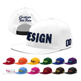 Custom White Pink 3D Puff Embroidery Flat Embroidery Casual Sport Baseball Cap