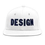 Custom White Pink 3D Puff Embroidery Flat Embroidery Casual Sport Baseball Cap