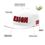 Custom White Pink 3D Puff Embroidery Flat Embroidery Casual Sport Baseball Cap