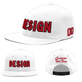 Custom White Pink 3D Puff Embroidery Flat Embroidery Casual Sport Baseball Cap