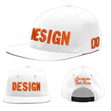 Custom White Pink 3D Puff Embroidery Flat Embroidery Casual Sport Baseball Cap