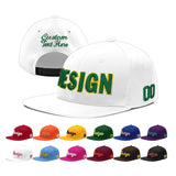 Custom White Pink 3D Puff Embroidery Flat Embroidery Casual Sport Baseball Cap