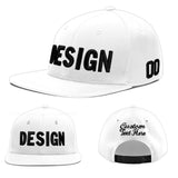 Custom White Pink 3D Puff Embroidery Flat Embroidery Casual Sport Baseball Cap