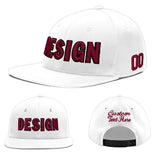 Custom White Pink 3D Puff Embroidery Flat Embroidery Casual Sport Baseball Cap
