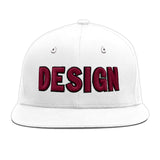 Custom White Pink 3D Puff Embroidery Flat Embroidery Casual Sport Baseball Cap