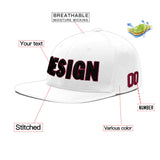 Custom White Pink 3D Puff Embroidery Flat Embroidery Casual Sport Baseball Cap