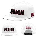Custom White Pink 3D Puff Embroidery Flat Embroidery Casual Sport Baseball Cap