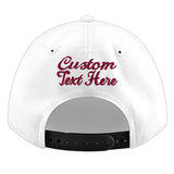 Custom White Pink 3D Puff Embroidery Flat Embroidery Casual Sport Baseball Cap