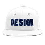 Custom White Pink 3D Puff Embroidery Flat Embroidery Casual Sport Baseball Cap