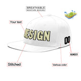 Custom White Light Blue-Navy 3D Puff Embroidery Flat Embroidery Casual Sport Baseball Cap