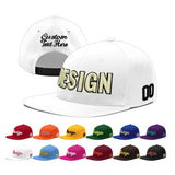 Custom White Light Blue-Navy 3D Puff Embroidery Flat Embroidery Casual Sport Baseball Cap