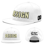 Custom White Light Blue-Navy 3D Puff Embroidery Flat Embroidery Casual Sport Baseball Cap