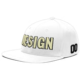 Custom White Light Blue-Navy 3D Puff Embroidery Flat Embroidery Casual Sport Baseball Cap