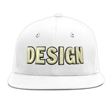 Custom White Light Blue-Navy 3D Puff Embroidery Flat Embroidery Casual Sport Baseball Cap