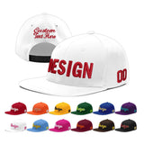 Custom White Light Blue-Navy 3D Puff Embroidery Flat Embroidery Casual Sport Baseball Cap