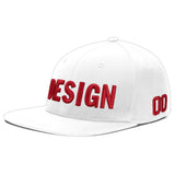 Custom White Light Blue-Navy 3D Puff Embroidery Flat Embroidery Casual Sport Baseball Cap