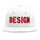 Custom White Light Blue-Navy 3D Puff Embroidery Flat Embroidery Casual Sport Baseball Cap
