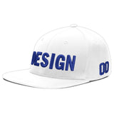 Custom White Light Blue-Navy 3D Puff Embroidery Flat Embroidery Casual Sport Baseball Cap