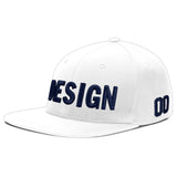 Custom White Light Blue-Navy 3D Puff Embroidery Flat Embroidery Casual Sport Baseball Cap