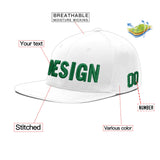 Custom White Light Blue-Navy 3D Puff Embroidery Flat Embroidery Casual Sport Baseball Cap