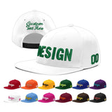 Custom White Light Blue-Navy 3D Puff Embroidery Flat Embroidery Casual Sport Baseball Cap