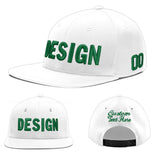 Custom White Light Blue-Navy 3D Puff Embroidery Flat Embroidery Casual Sport Baseball Cap