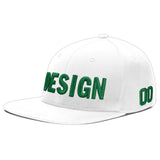 Custom White Light Blue-Navy 3D Puff Embroidery Flat Embroidery Casual Sport Baseball Cap