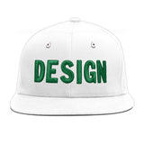Custom White Light Blue-Navy 3D Puff Embroidery Flat Embroidery Casual Sport Baseball Cap