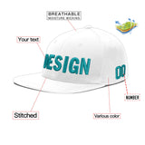 Custom White Light Blue-Navy 3D Puff Embroidery Flat Embroidery Casual Sport Baseball Cap