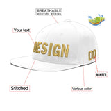 Custom White Light Blue-Navy 3D Puff Embroidery Flat Embroidery Casual Sport Baseball Cap