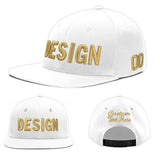 Custom White Light Blue-Navy 3D Puff Embroidery Flat Embroidery Casual Sport Baseball Cap